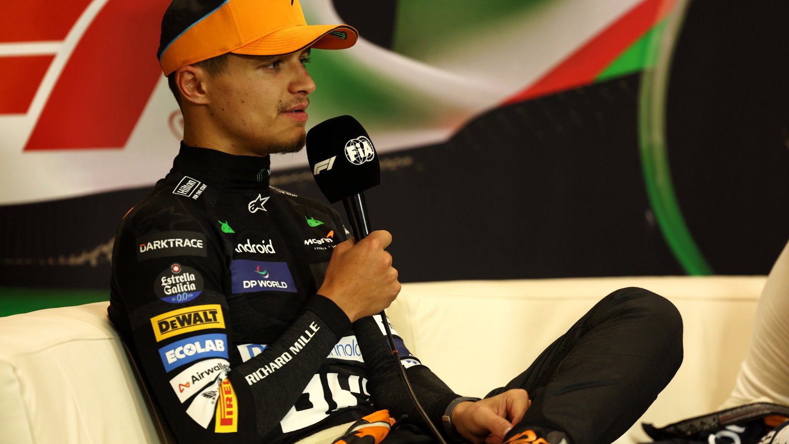 Lando Norris (GBR) McLaren in the post race FIA Press Conference. Formula 1 World Championship, Rd 7, Emilia Romagna Grand