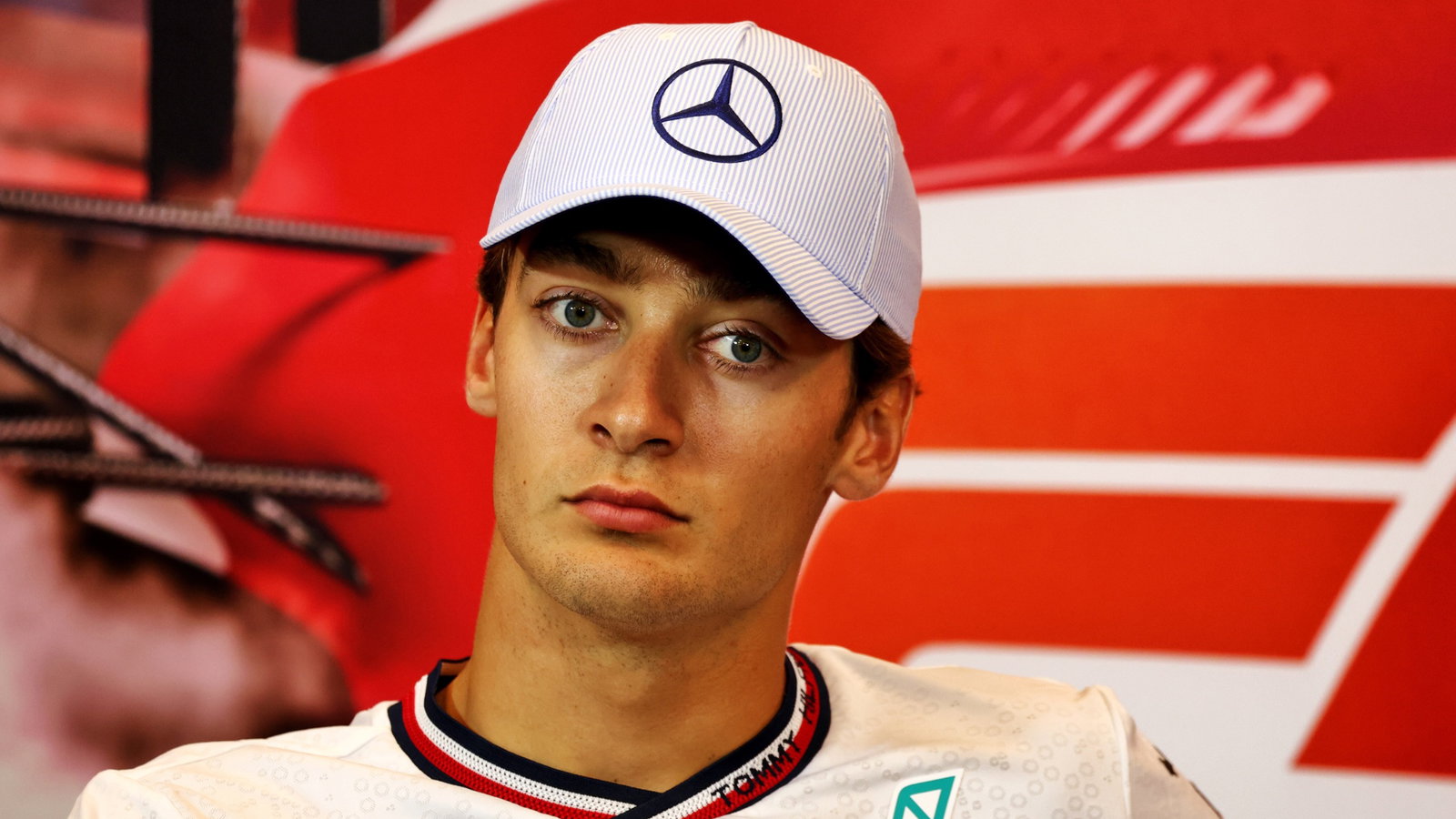 George Russell (GBR) Mercedes AMG F1 in the FIA Press Conference. Formula 1 World Championship, Rd 8, Monaco Grand Prix,