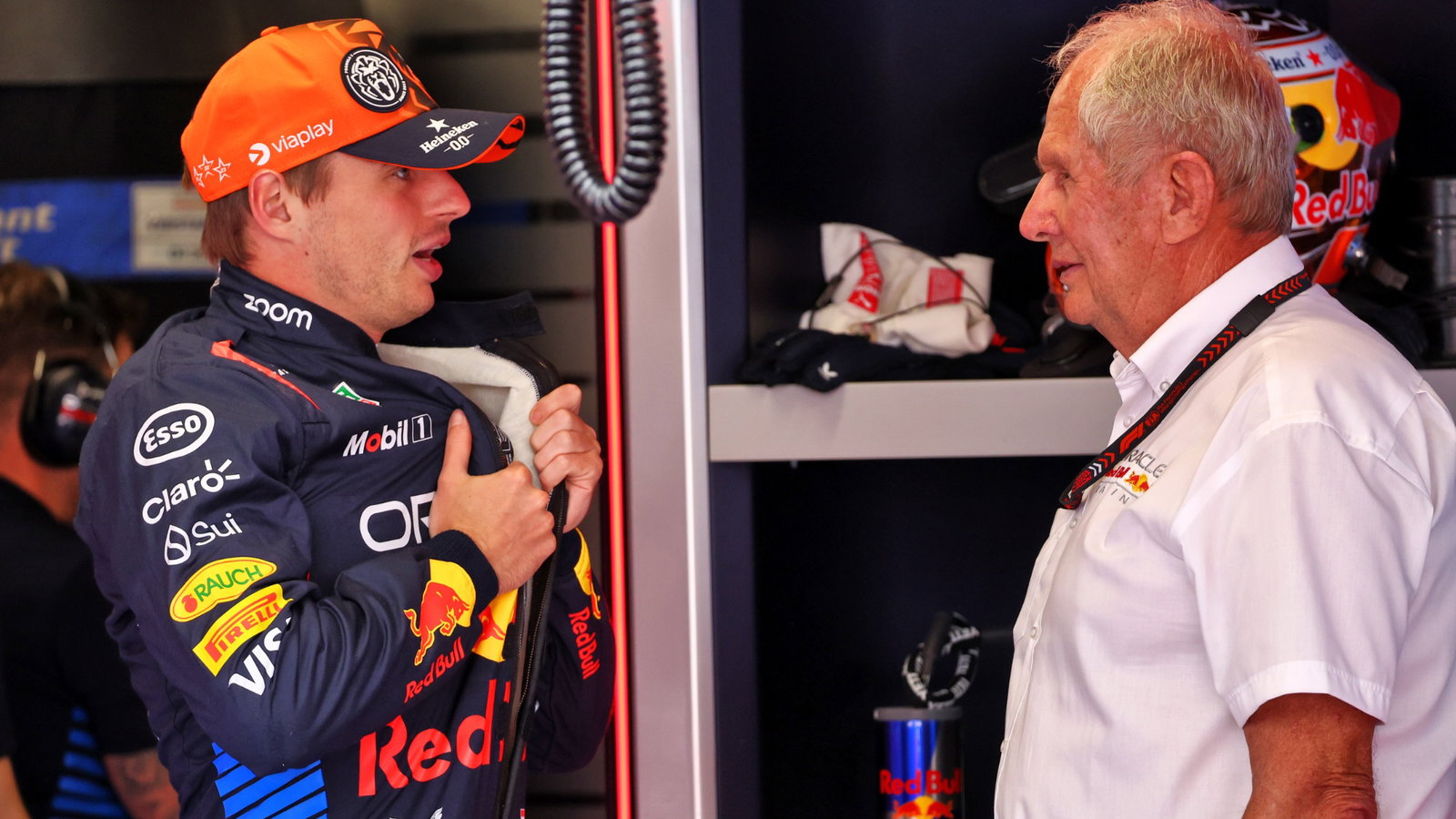 (L to R): Max Verstappen (NLD) Red Bull Racing with Dr Helmut Marko (AUT) Red Bull Motorsport Consultant. Formula 1 World