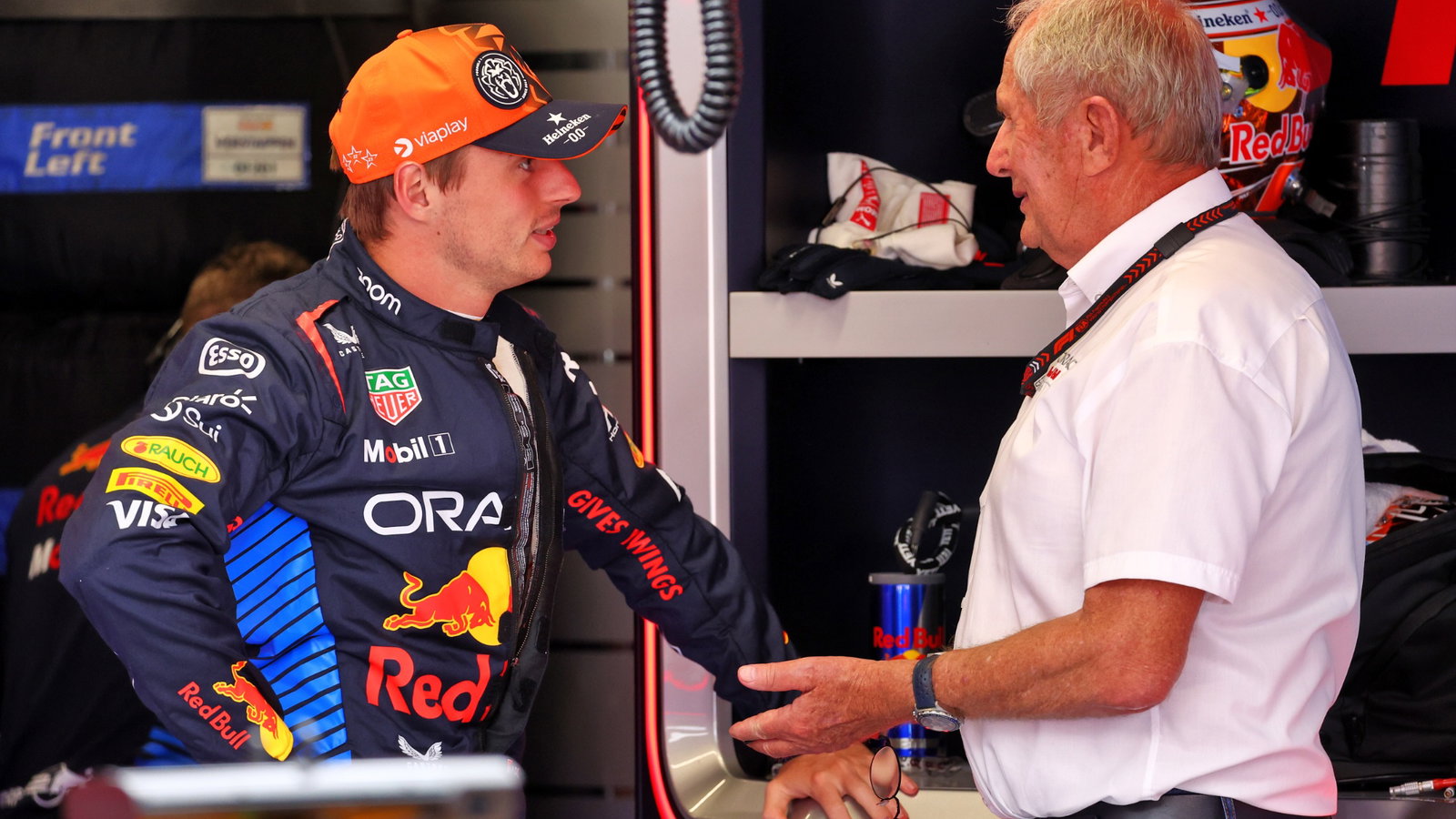 (L to R): Max Verstappen (NLD) Red Bull Racing with Dr Helmut Marko (AUT) Red Bull Motorsport Consultant. Formula 1 World