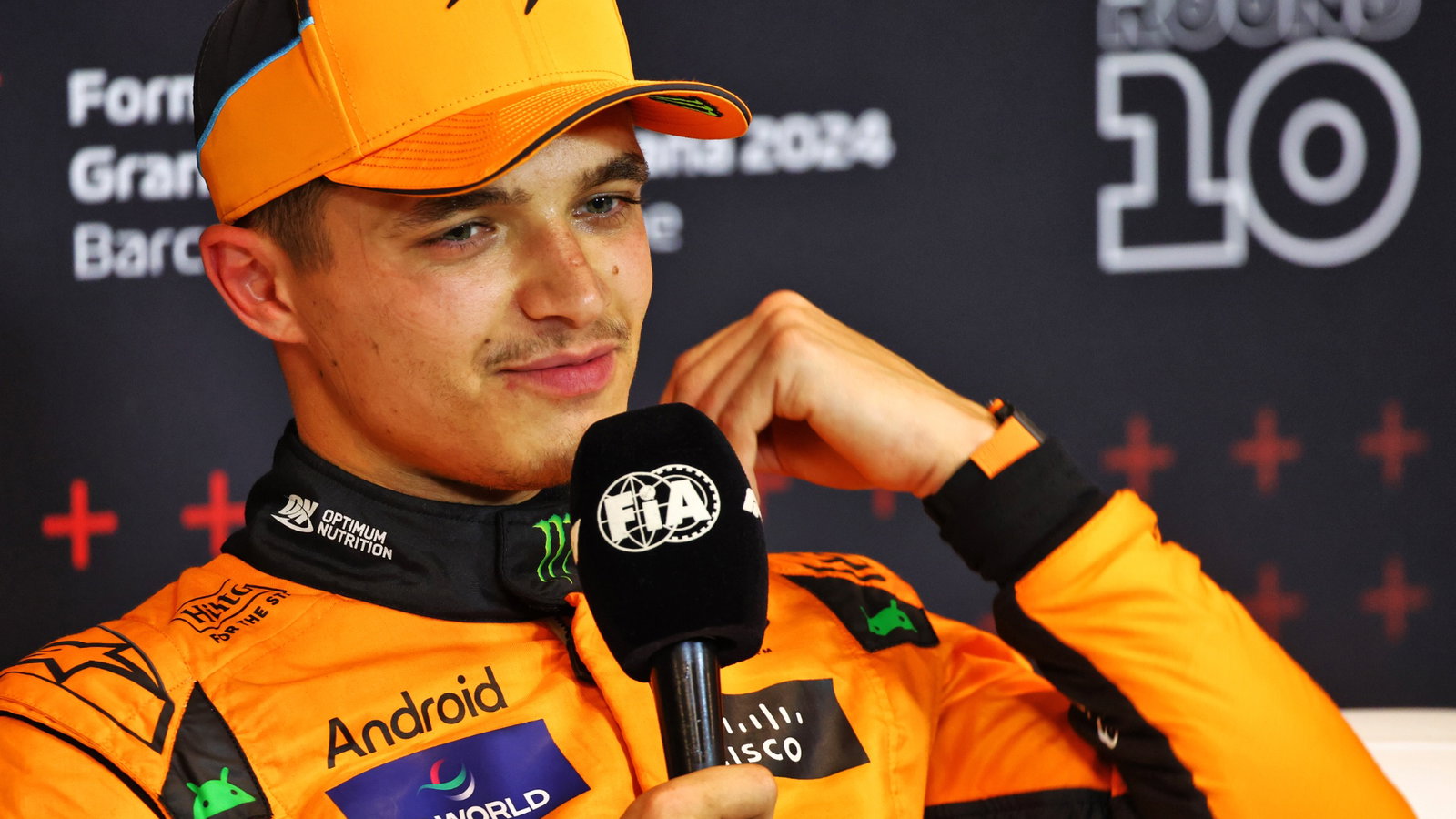 Lando Norris (GBR) McLaren in the post qualifying FIA Press Conference. Formula 1 World Championship, Rd 10, Spanish Grand