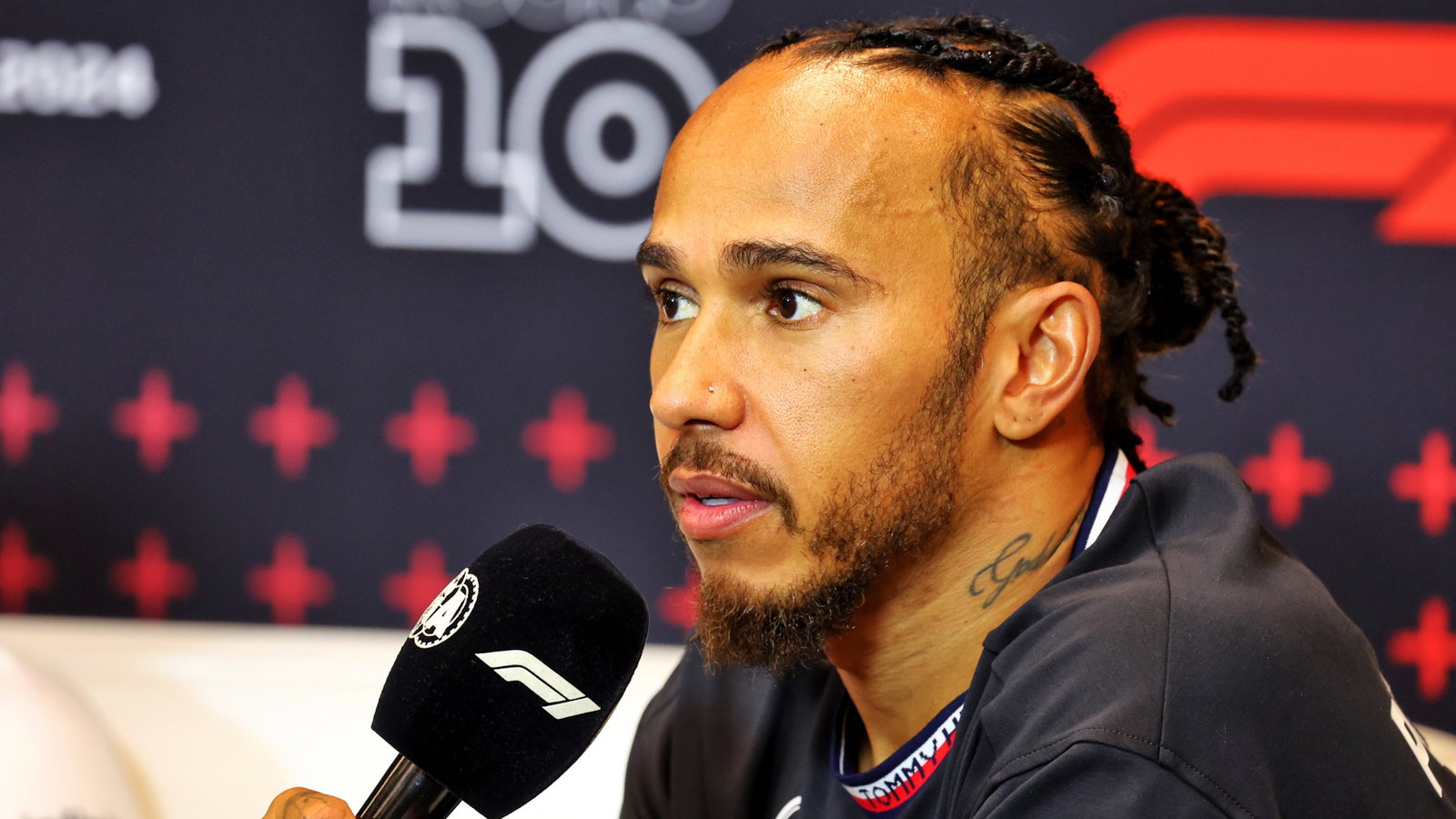 Lewis Hamilton (GBR) Mercedes AMG F1 in the post race FIA Press Conference. Formula 1 World Championship, Rd 10, Spanish