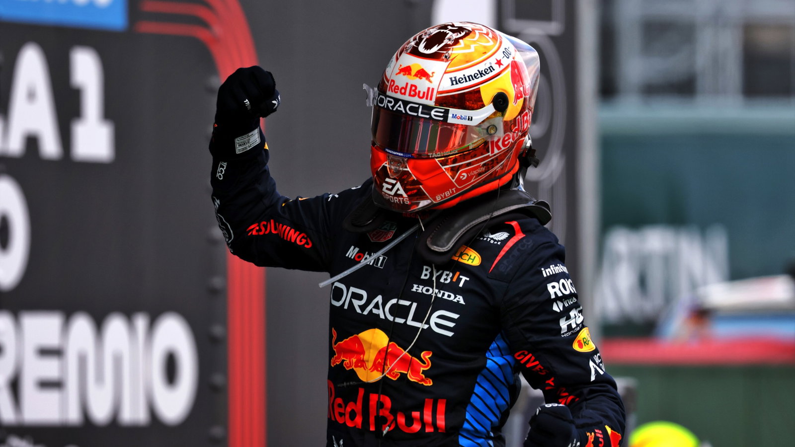 Race winner Max Verstappen (NLD) Red Bull Racing celebrates in parc ferme. Formula 1 World Championship, Rd 10, Spanish