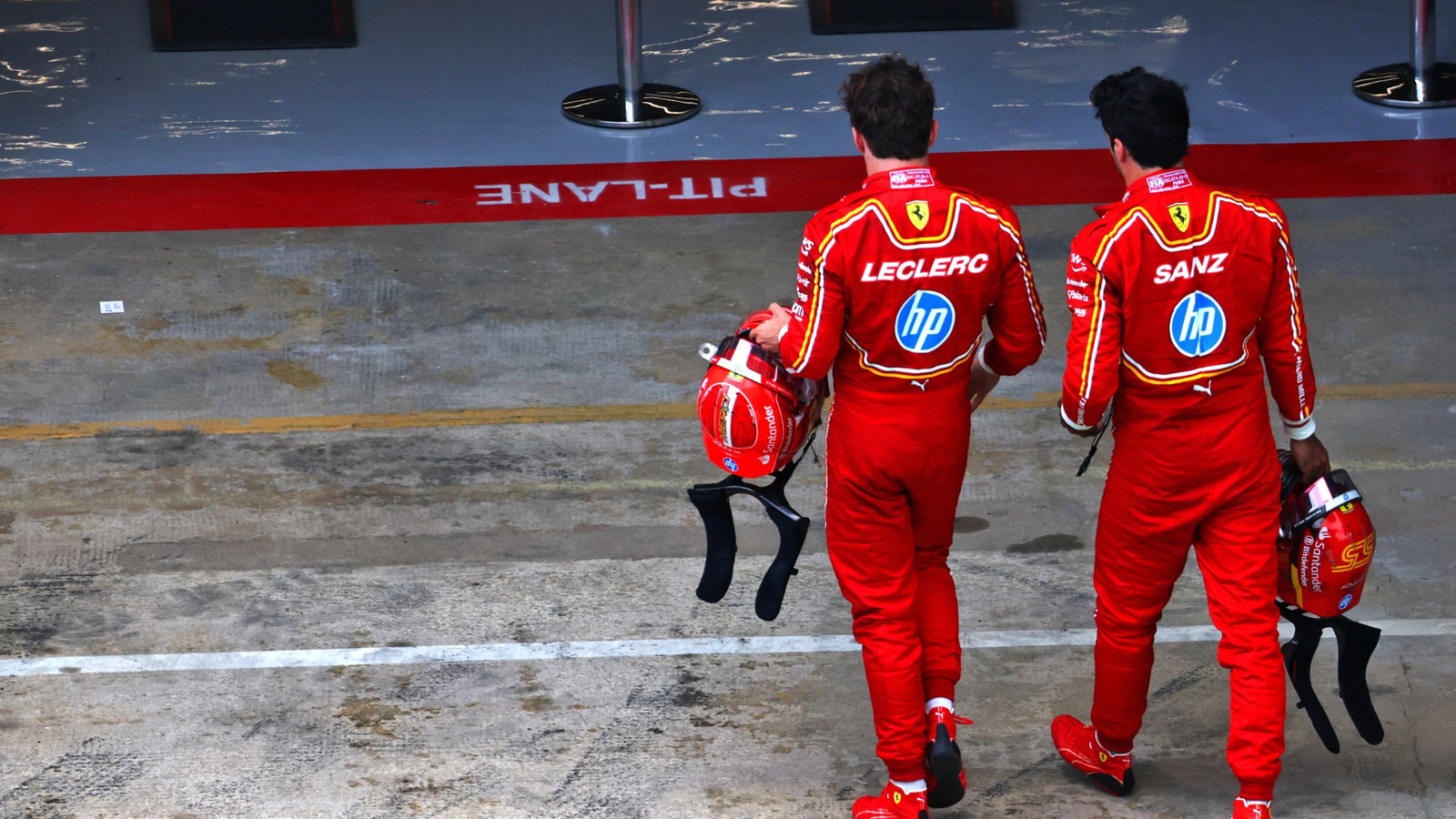 (L to R): Charles Leclerc (MON) Ferrari and Carlos Sainz Jr (ESP) Ferrari in parc ferme. Formula 1 World Championship, Rd