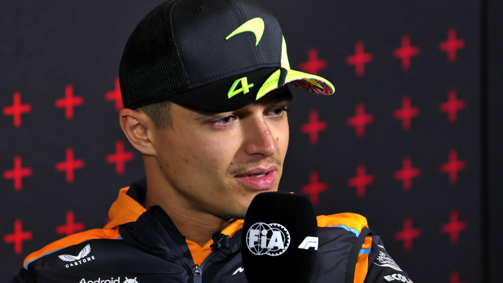 Lando Norris (GBR) McLaren in the FIA Press Conference. Formula 1 World Championship, Rd 12, British Grand Prix,