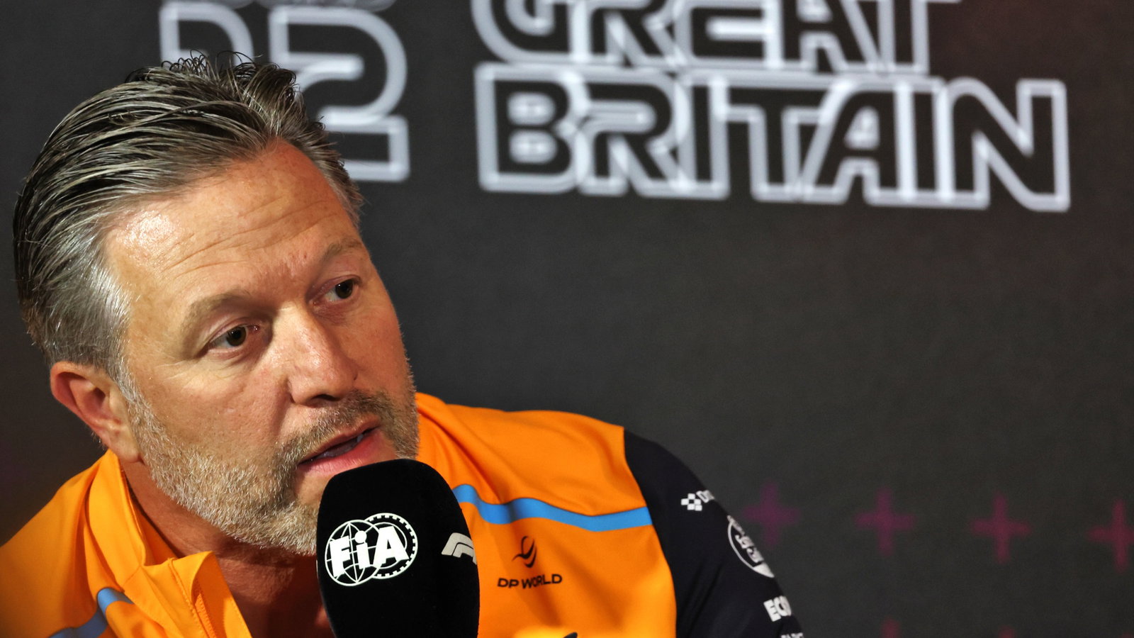Zak Brown (USA) McLaren Executive Director in the FIA Press Conference. Formula 1 World Championship, Rd 12, British Grand