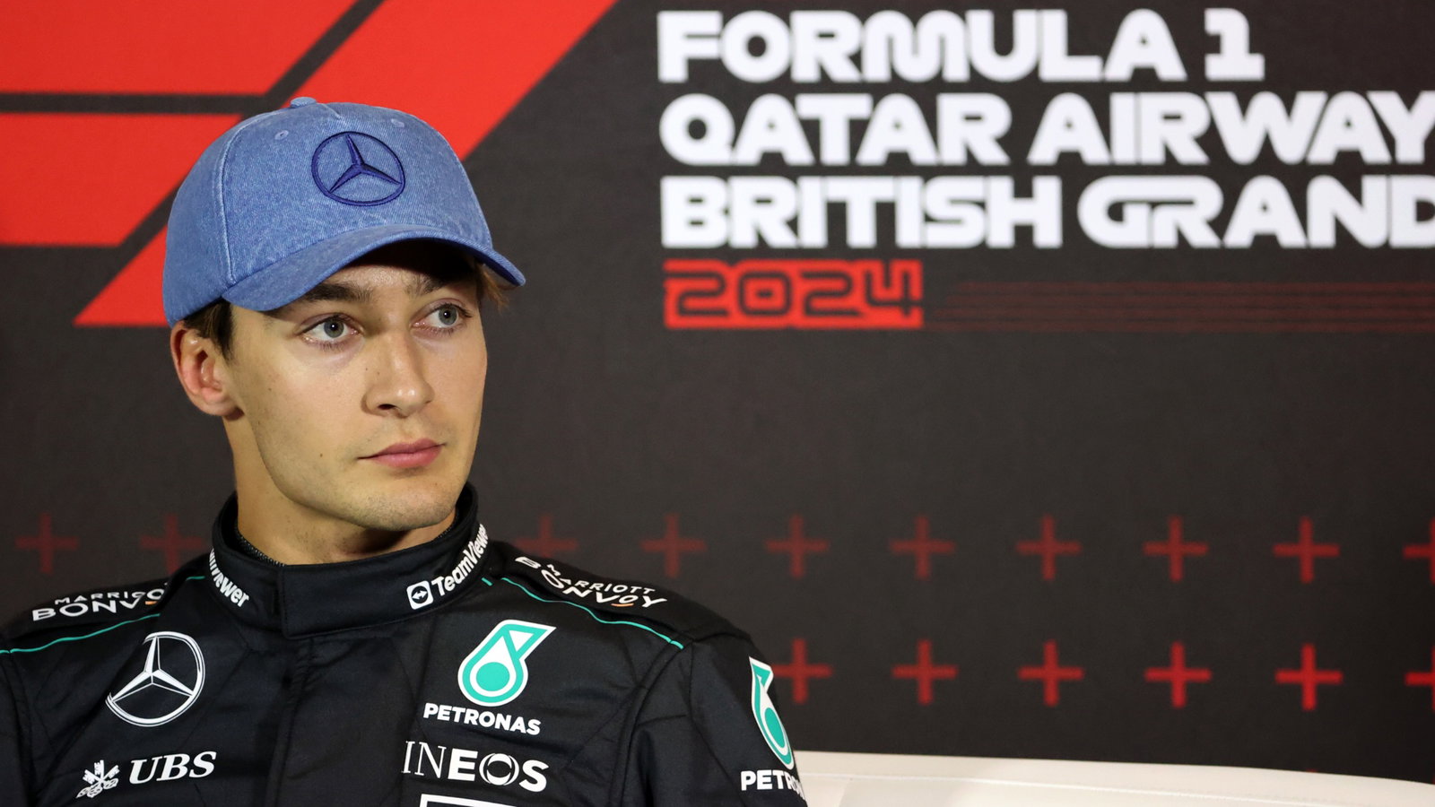 George Russell (GBR) Mercedes AMG F1 in the post qualifying FIA Press Conference. Formula 1 World Championship, Rd 12,