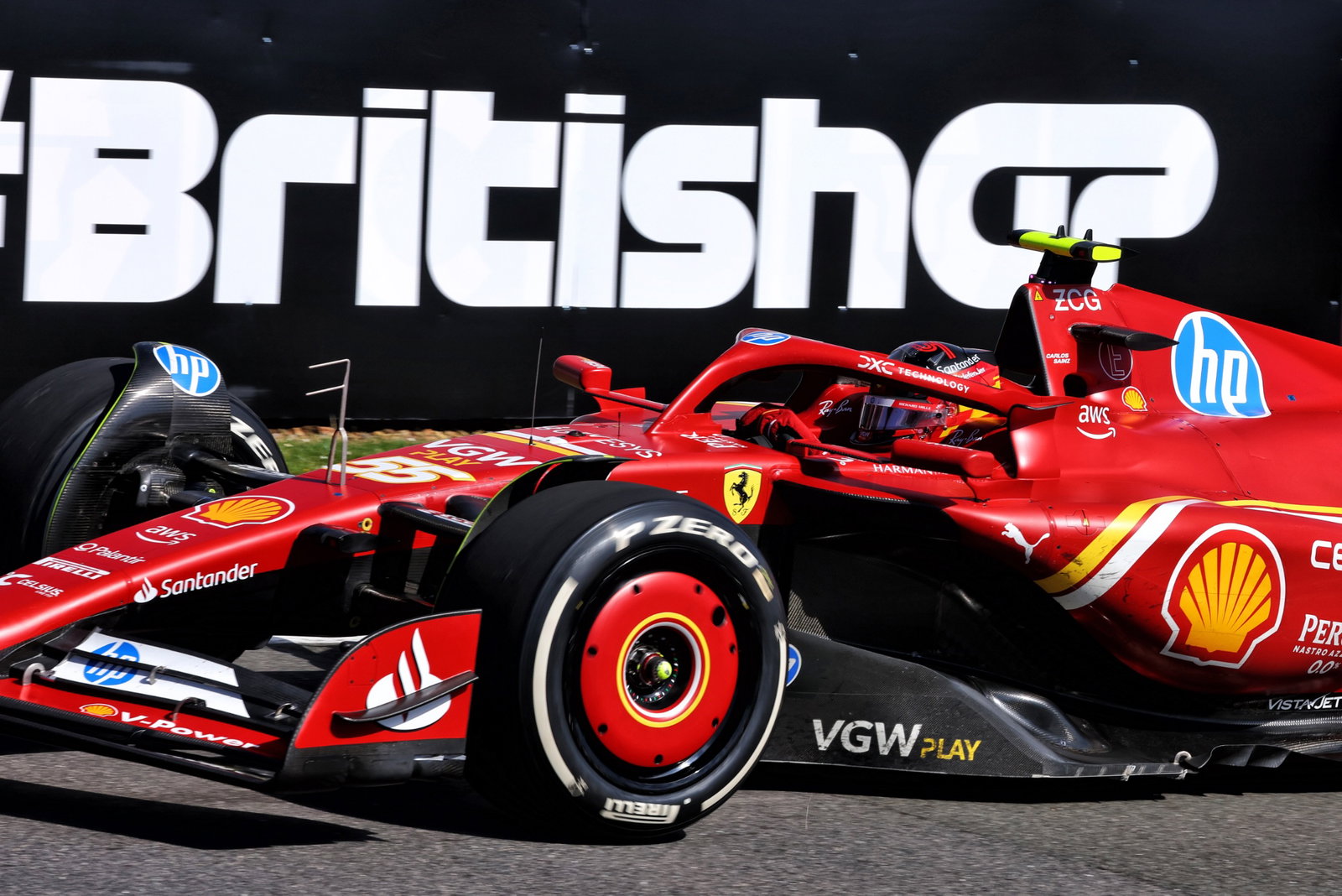 Carlos Sainz Jr (ESP) Ferrari SF-24 makes a pit stop. Formula 1 World Championship, Rd 12, British Grand Prix,
