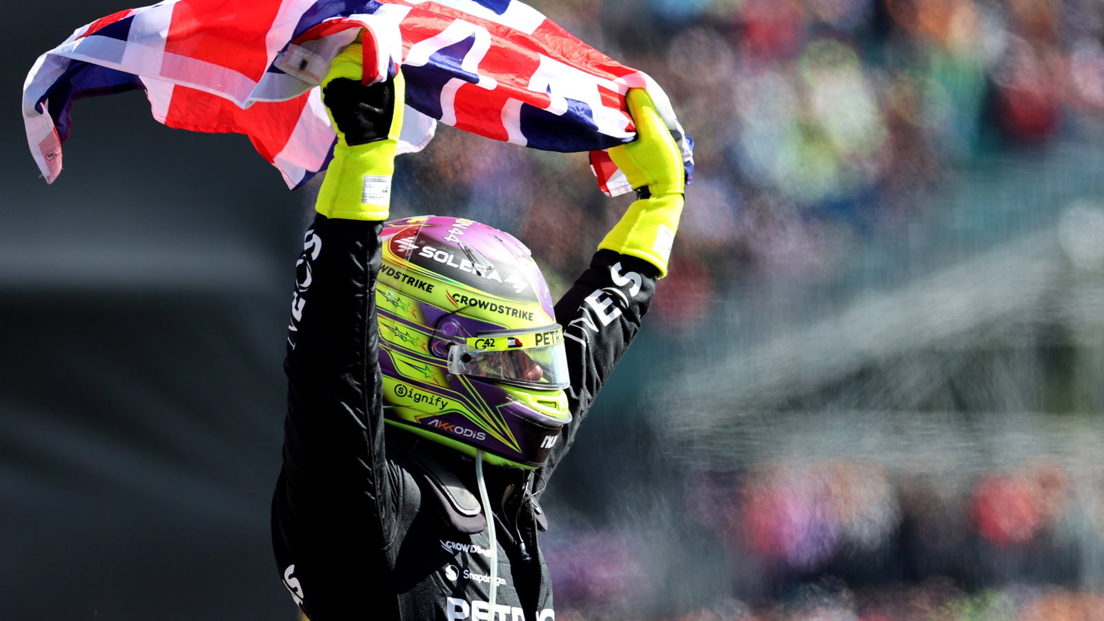 Race winner Lewis Hamilton (GBR) Mercedes AMG F1 celebrates in parc ferme. Formula 1 World Championship, Rd 12, British