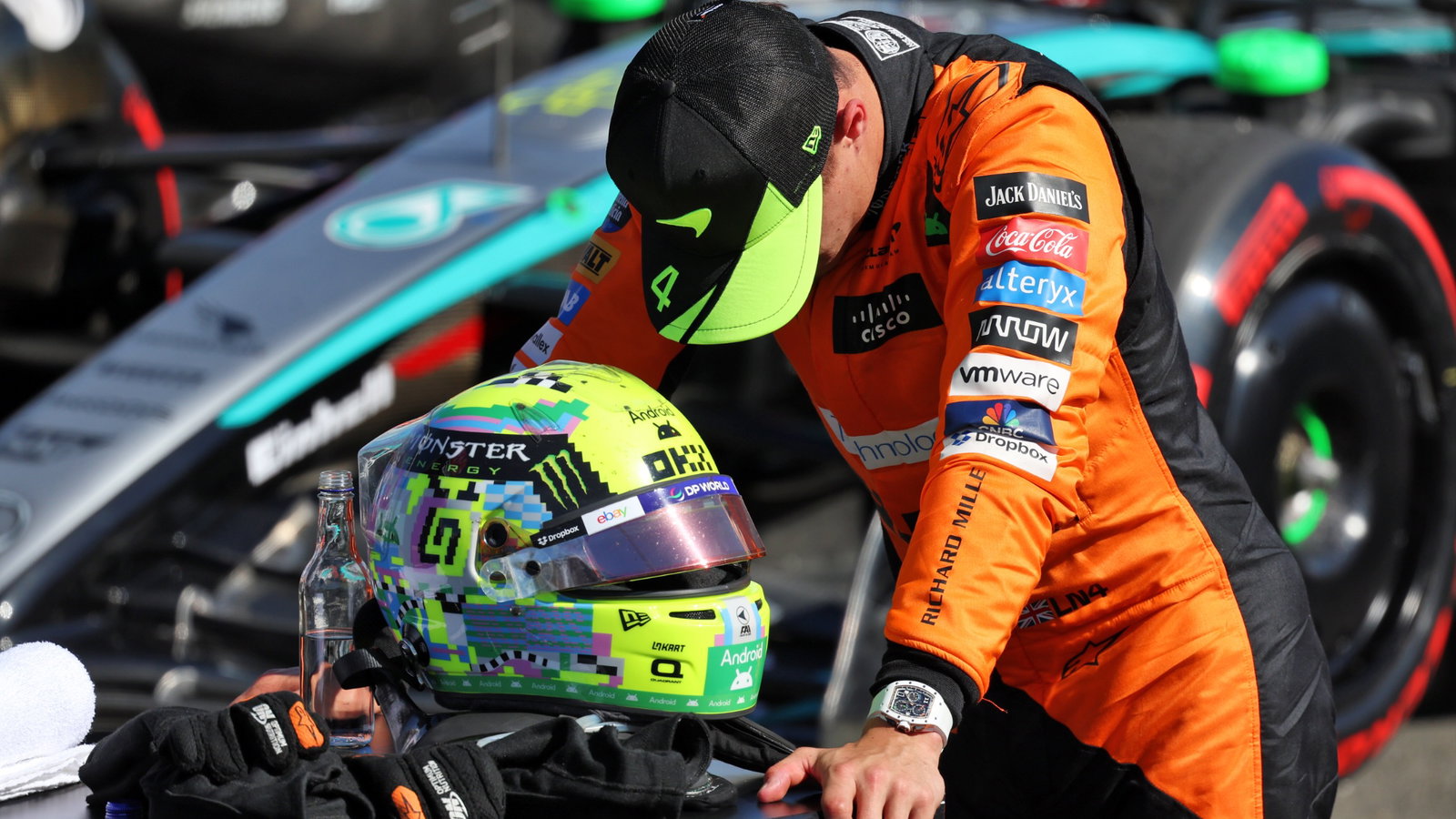 Third placed Lando Norris (GBR) McLaren in parc ferme. Formula 1 World Championship, Rd 12, British Grand Prix,