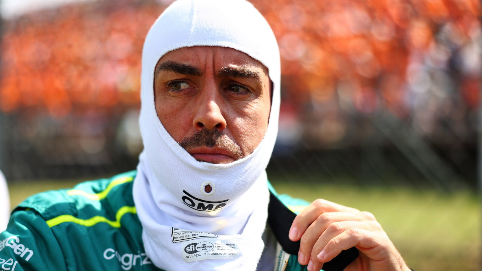 Fernando Alonso (ESP) Aston Martin F1 Team on the grid. Formula 1 World Championship, Rd 13, Hungarian Grand Prix,