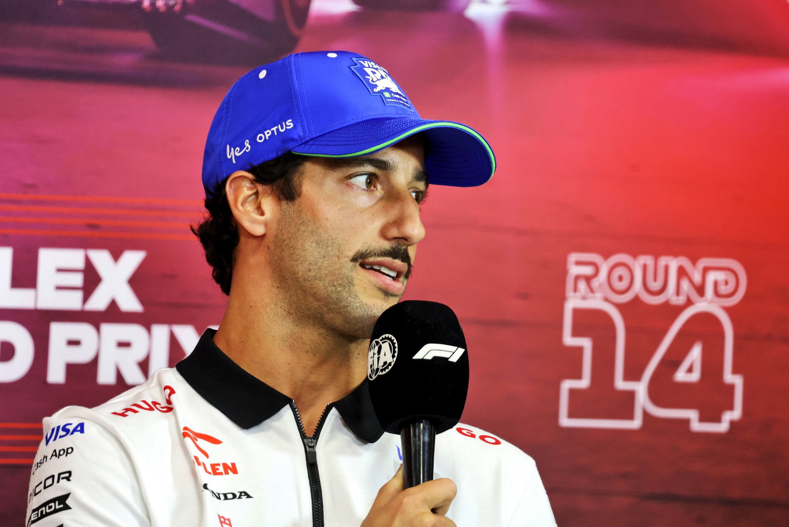 Daniel Ricciardo (AUS) RB in the FIA Press Conference. Formula 1 World Championship, Rd 14, Belgian Grand Prix, Spa