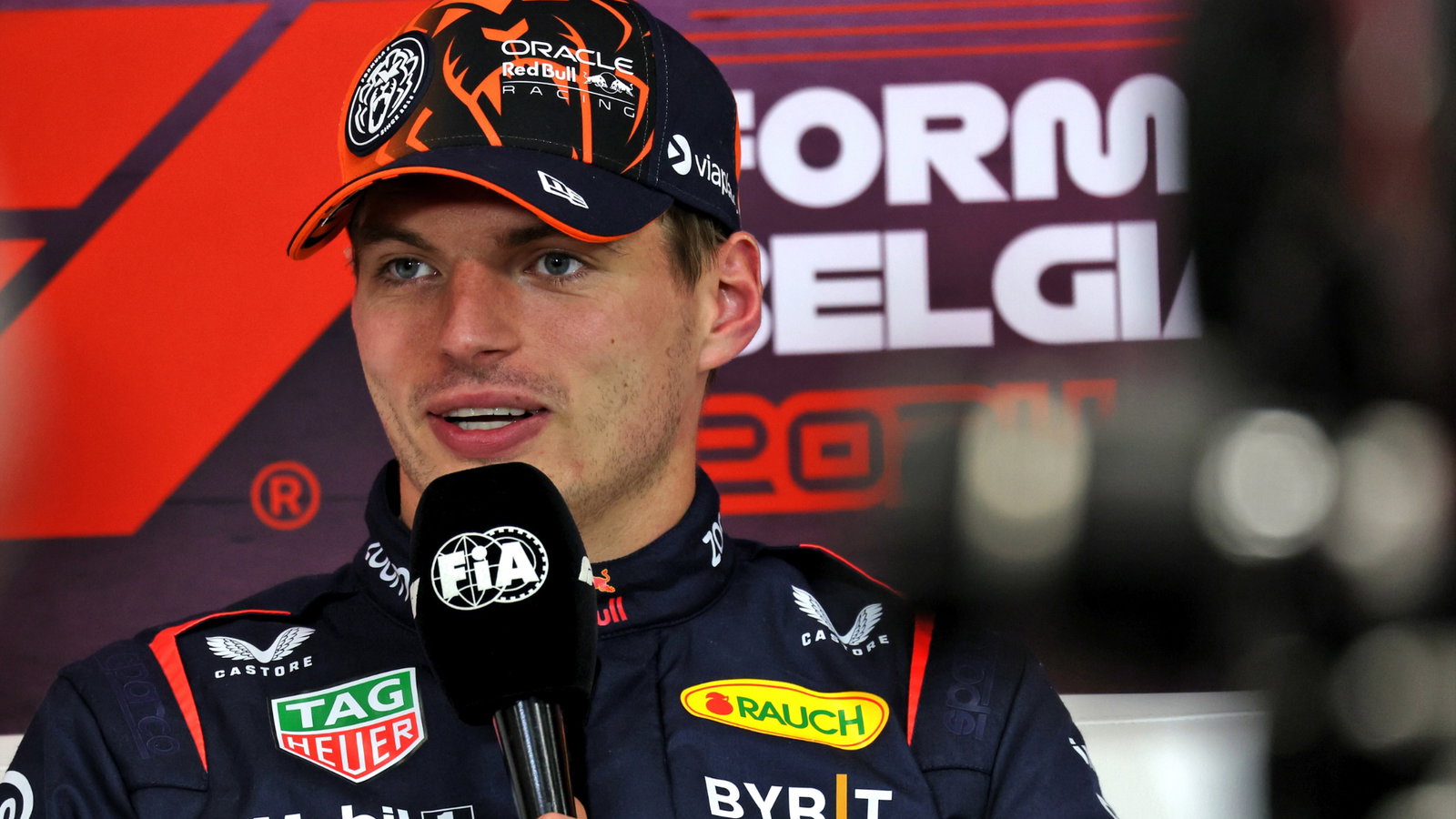 Max Verstappen (NLD) Red Bull Racing in the post qualifying FIA Press Conference. Formula 1 World Championship, Rd 14,