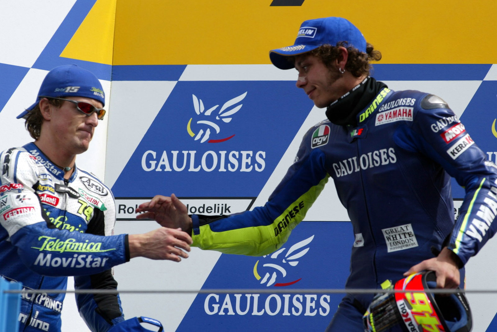 MotoGP Podium. Valentino Rossi and Sete