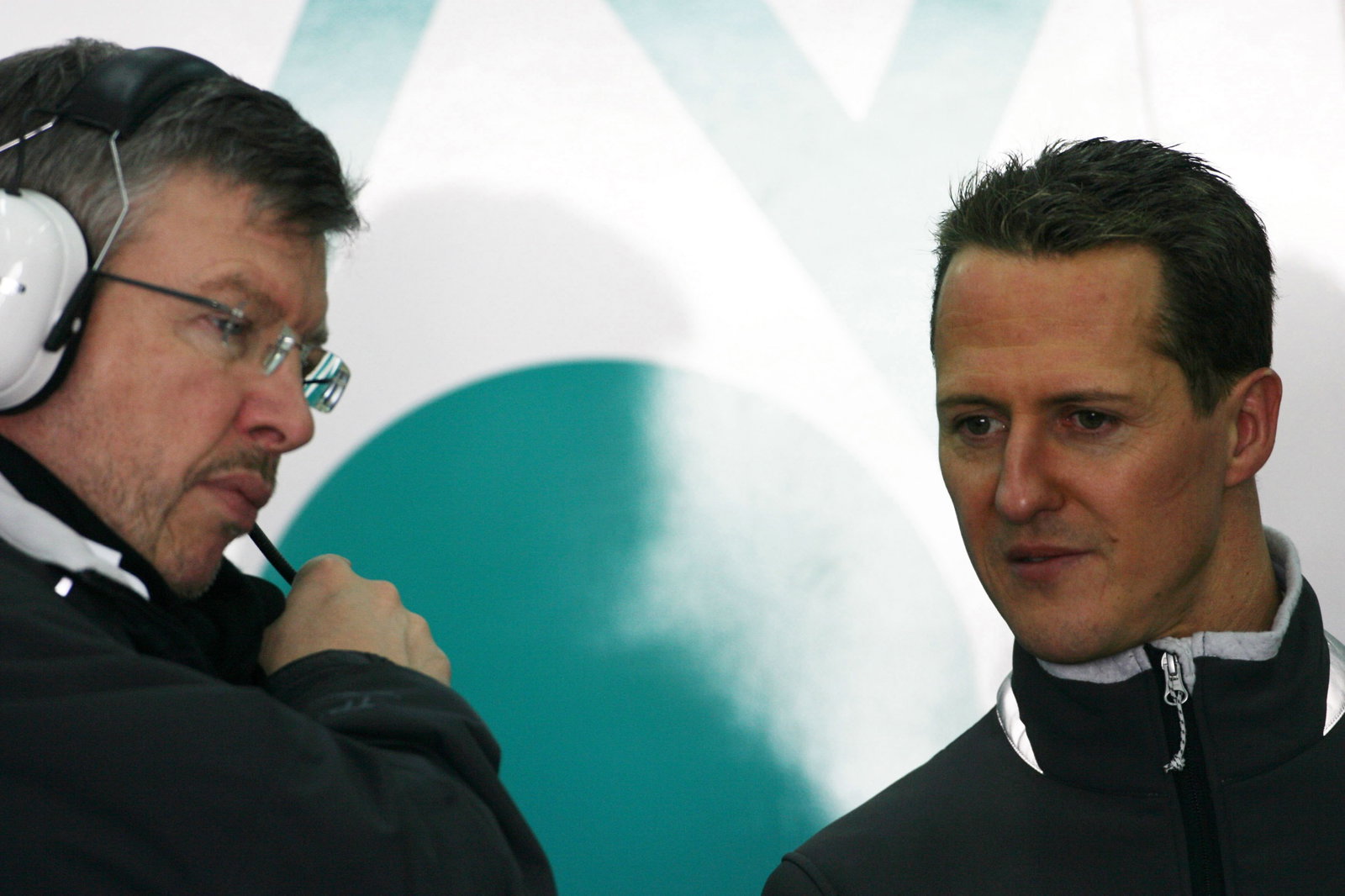  Valencia, Spanyol, Kepala Tim Ross Brawn (GBR), Mercedes GP dan Michael Schumacher (GER), Mercedes GP - Formula 1