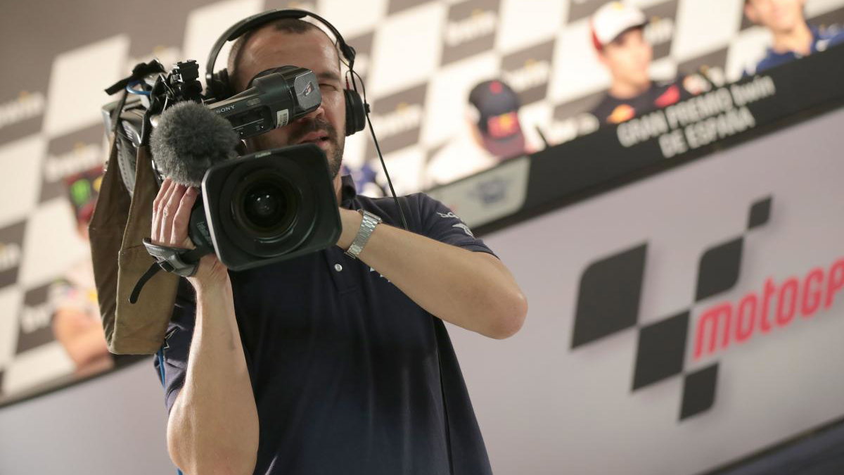 TV Camera in press conference, Spanish MotoGP 2014